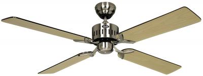 Ventilateur de plafond avec T�l�commande 3 Vitesses Chrome mat 132cm R�versible