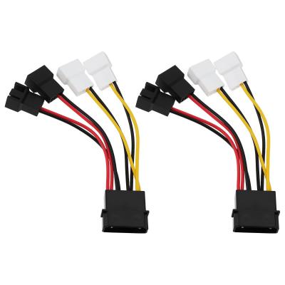 Lot de 2 adaptateurs Molex 4 broches vers ventilateur 3 broches Longueur 10 cm