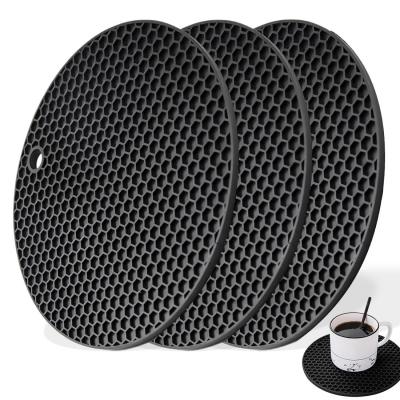 3Pcs Dessous de Plat, Dessous de Plat Silicone, sousVerre en Silicone Antid�r...