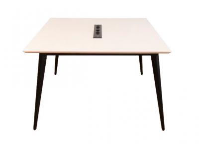 Table de r�union ou bench 2 places 120x120 OREX   Plateau blanc   Prises int�gr�