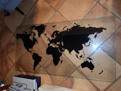 Plateau de bureau en verre Ikea Map Monde   Carte du monde