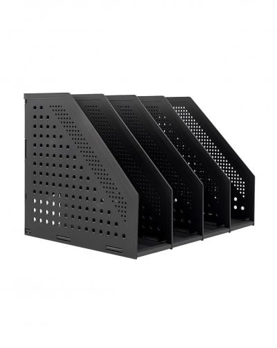 Porterevues Pliable avec 4 Compartiments, Organiseur de Bureau en Plastique, ...