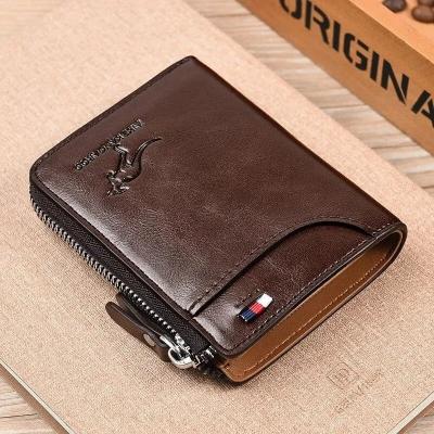 Portefeuille pour hommes en cuir pu  porte carte de visite fermeture �clair.