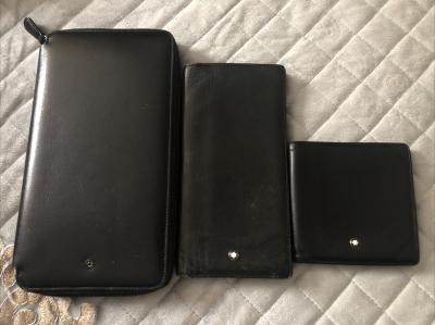 Lot 3 Porte feuille Chequier Montblanc Cuir   No Hermes