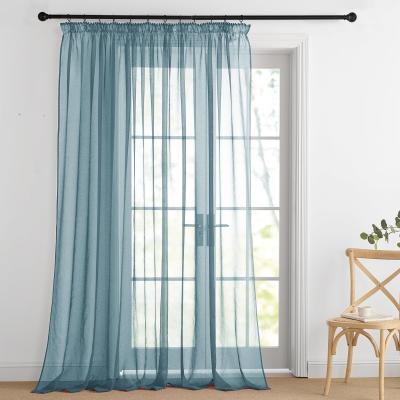 Rideaux Voilage Salon  Voilage Bleu Brume D�coration Maison Chambre Fen�tre I...