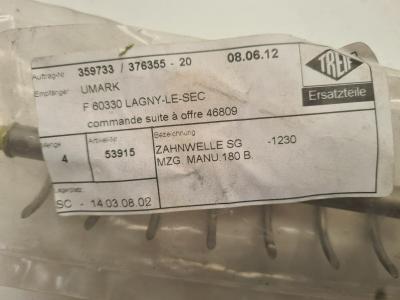 SG MZG Toothed Tree. MANU 180 B  1230 Replacement Part For PUMA TREIF Machine