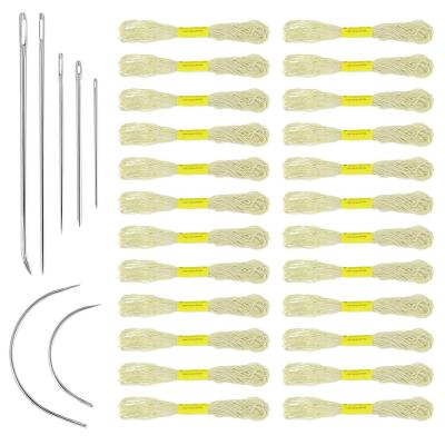 24 Morceaux De Fil De Point De Croix Blanc Cass�, 7 Aiguilles De Couture, Kit...