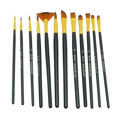 Lot de 12 Pinceaux Peinture Acrylique, Aquarelle, Huile et Gouache, Poils en ...