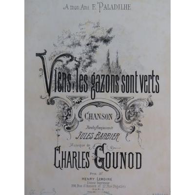 GOUNOD Carlo Vieni I Prati Sono Verdi Canto Pianoforte Ca1875