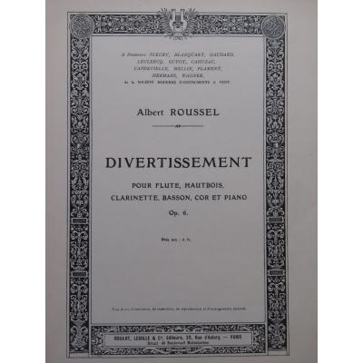 Albert Roussel Divertissement Fl�te Hautbois Clarinette Basson Piano
