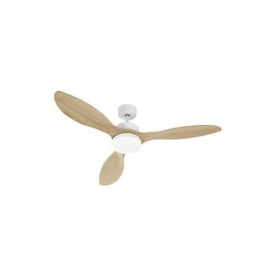 OKLAHOMA Blanc & Bois   Ventilateur de plafond �137cm 100W   �clairage LED