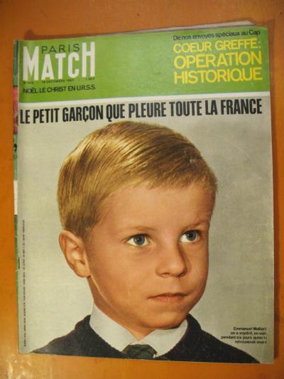 Paris Match N� 975 du 16-12-1967  Le petit gar�on que pleure toute la France