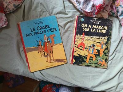 Tintin : Le crabe aux pinces d'or B29 et On a march� sur la lune B31