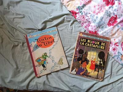2 Tintin : Tintin au Tibet EO fr B29 et Les bijoux de la Castafiore EO fr B34