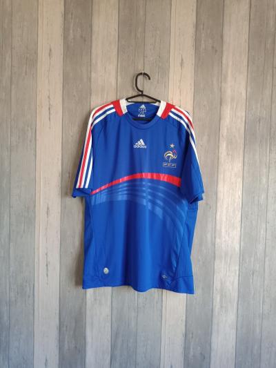 Maillot De Foot FFF �quipe De France Adidas Une �toile Taille L Couleur Bleu...