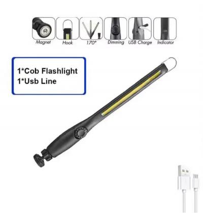 Lampes De Travail COB Portables Avec Lampe Torche LED Rechargeable Magn�tique, G