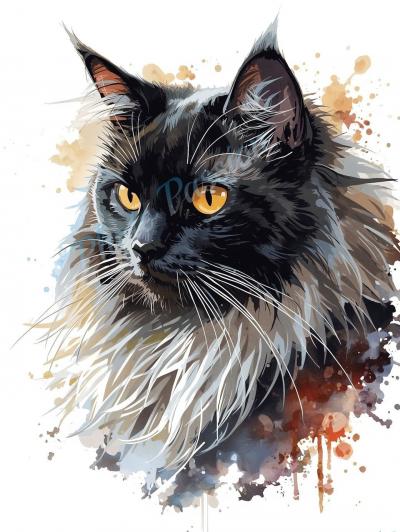 A4 Chat Noir Digital Art Poster Wall Decor Multicolored 1930
