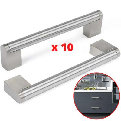 10x Poign�e Porte Cuisine Meuble Nickel Bross� Acier Inox Entraxe 160mm