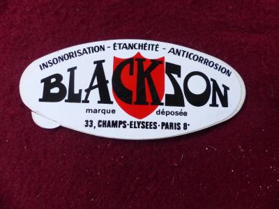 Ancien Autocollant : BLACKSON - 33champs �lys�es . paris 8�
