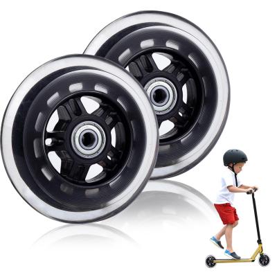 Lot de 2 roues de trottinette de 100 mm d'�paisseur en PU avec roulements ABEC 7