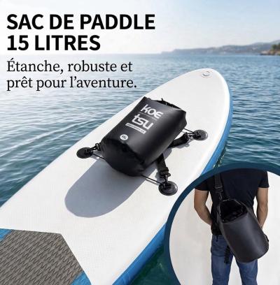 Sac �tanche 15L Fixation Paddle SUP Dry Bag PVC 500D Neuf