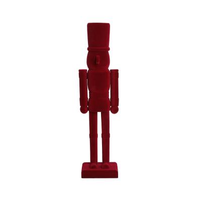 Figurine CasseNoisette Soldat en Velours Rouge Luxe  D�coration de No�l en Bo...