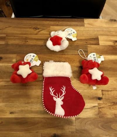 Lot de D�corations de No�l   Nounours Peluches et Chaussette de No�l   Neuf