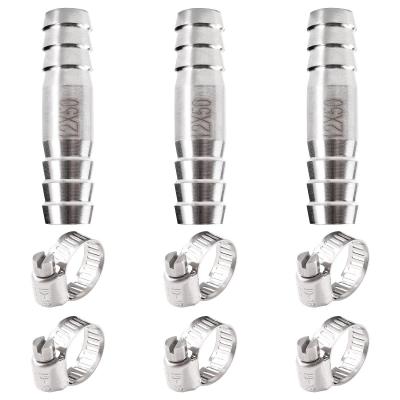 3 Pi�ces 12mm Coupleur Droit Adaptateur, Raccords de Tuyau Cannel�s en Acier ...