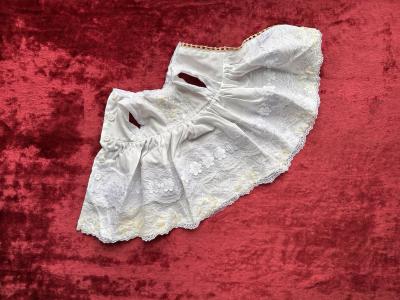 Robe Blanche De Poup�e 50 Cm Vintage Brod� Paillettes