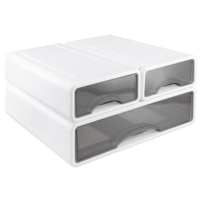 Lot de 3 tiroirs empilables   Tiroirs de rangement empilables pour bureau, ma...