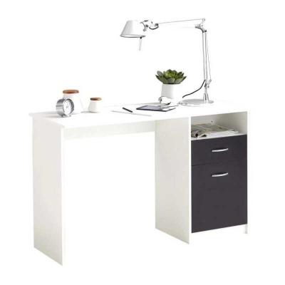 Bureau JACKSON   D�cor blanc P-noir   L123 x H76,5 x P50 cm   Fabriqu� en