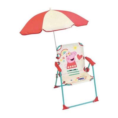 FUN HOUSE Peppa Pig Chaise pliante camping avec parasol   H.38.5 xl.38.5 x
