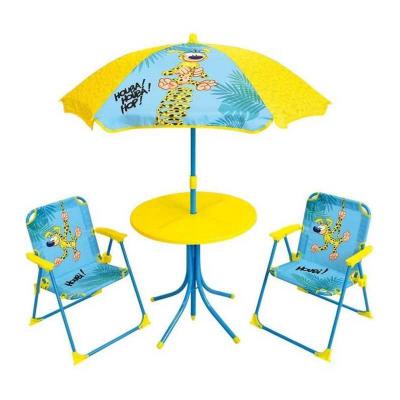 MARSUPILAMI Salon de jardin pour enfants comprenant 1 table, 2 chaises pliantes