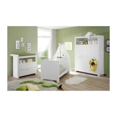 OLIVIA Chambre Bebe Complete : Lit 70 140 cm   Armoire   Commode   blanc