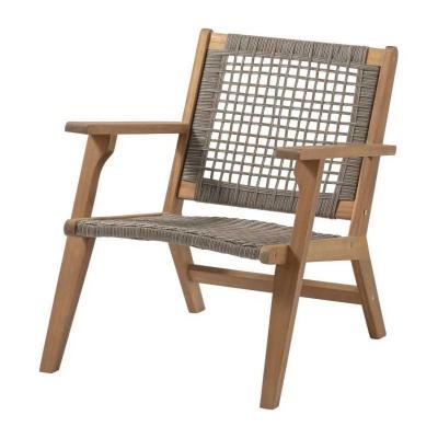 Fauteuil de jardin bas en bois d'Acacia FSC et en r�sine tress�e   BORA