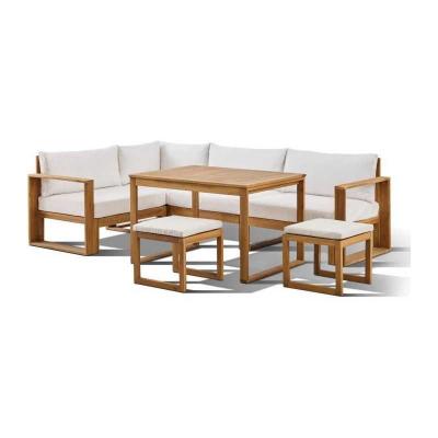 Salon de jardin d'angle modulable   Bois d'acacia   6 personnes   LEVATA DINING