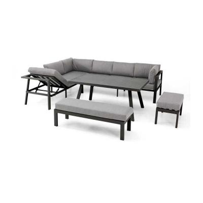 Ensemble repas de jardin   Gris anthracite   Aluminium   9 places   ANTALYA