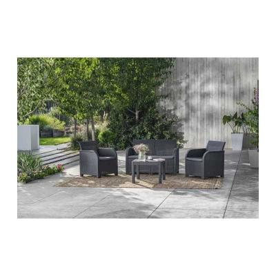 ALLIBERT by KETER   Salon de jardin SanRemo 4 places et table basse   imitation