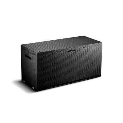 TOOD Malle de rangement en resine   350 L   Gris anthracite   120 x 52 x 60 cm