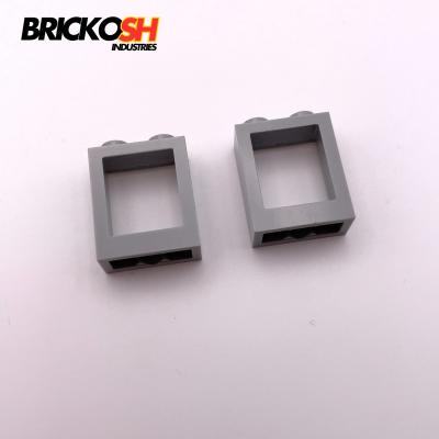 LEGO x2 60592 Window 1x2x2 Flat Front Light Bluish Gray Genuine LEGO