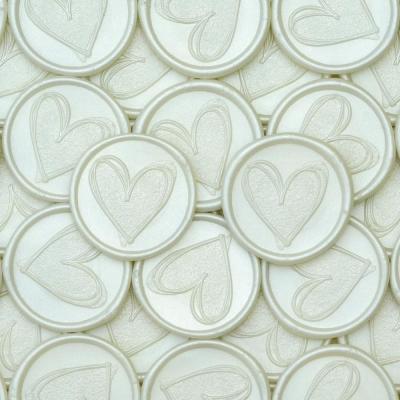 50 Pi�ces Cachet de Cire Adh�sif Coeur Sceau Autocollant Pr�t � Poser pour In...