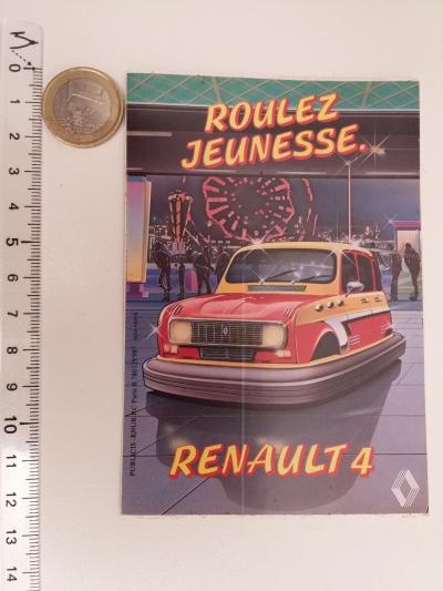 AUTOCOLLANT RENAULT 4L ROULEZ JEUNESSE  STICKER NEW CAR RARE 1980 AUTO AUFKLEBER