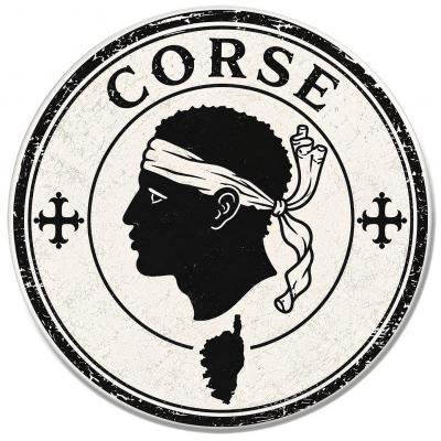 Sticker Corse Vintage   Autocollant rond t�te de Maure collect CZ108