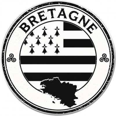 Sticker Bretagne Vintage Autocollant drapeau breton Gwenn Ha Du collector BZ105