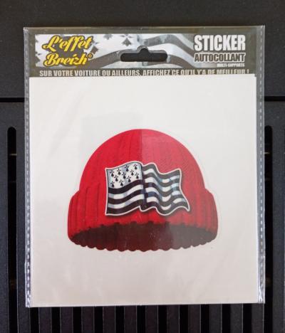 Autocollant sticker Breton bonnet rouge BZH