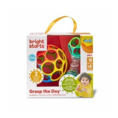 BRIGHT STARS Coffret cadeau de naissance O'Ball avec 2 jouets b�b�: un hochet et