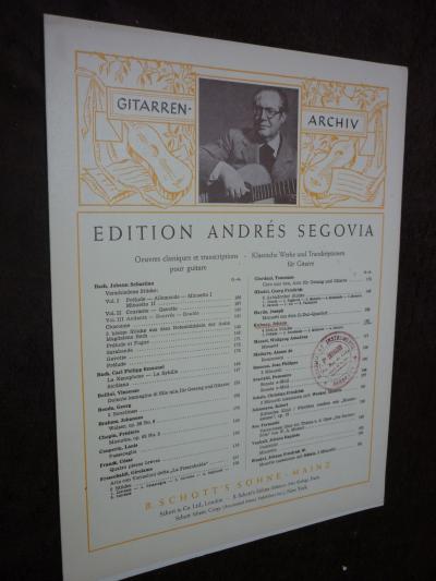 partitions guitare Chopin Mazurka, Transcr. Andres S�govia Gitarre Archiv 2p. TB