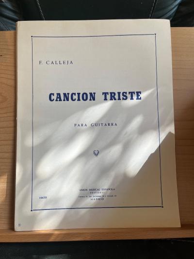 F. Calleja Cancion Triste partition guitare Union Musical Espanola