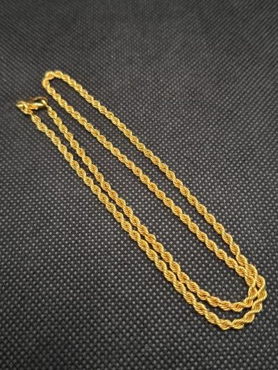Ancienne Cha�ne Collier En Plaqu� Or Maille Torsad�