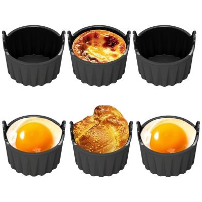 6 Pi�ces Moule Silicone Air Fryer, Plat Pour Friteuse Sans Huile, Ramekins, R...